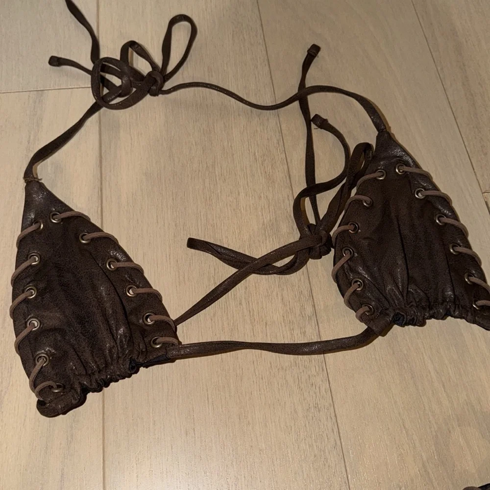 Frankie’s Bikinis Tia Leather Look Bikini
